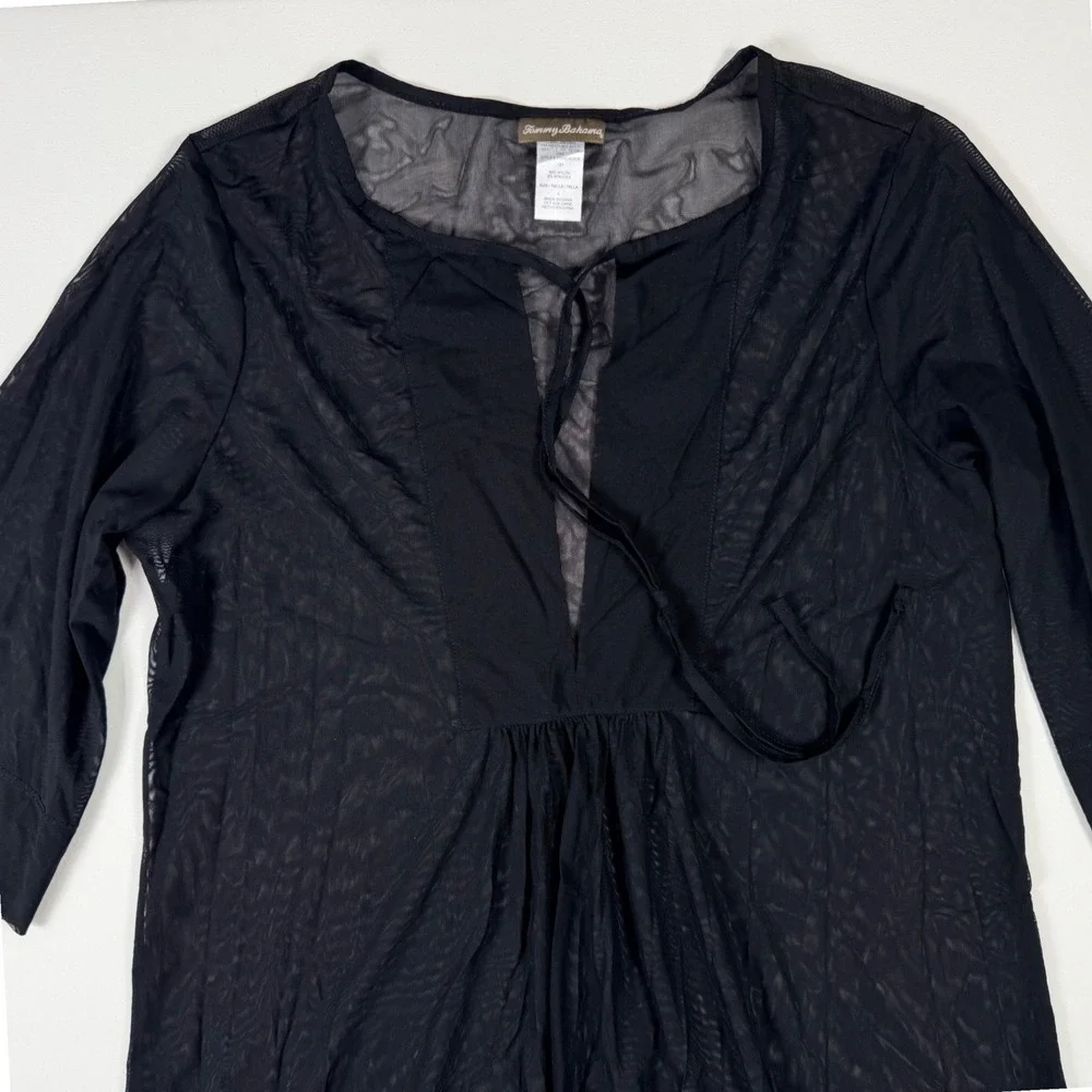 Tommy Bahama Swim Cover Up Womens Small Black NWOT‎ Sheer Mesh TSW85903CX - Picture 2 of 7